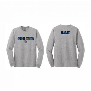 Notre Dame Cheer - 5. Long Sleeve Cotton T-Shirt (Gray)