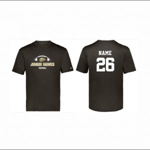 Junior Hawks Football - 6. Short Sleeve Performance Shirt (brown)