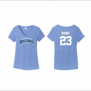 NLHS Girls Soccer - 3. Ladies Short Sleeve Tri-Blend V-Neck