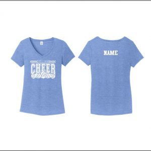 NLYAA Cheer - 3. Ladies Short Sleeve Tri-Blend V-Neck