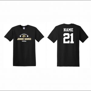 Junior Hawks Football - 3. Short Sleeve Cotton T-Shirt (black)