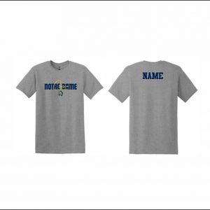 Notre Dame Cheer -2. Short Sleeve Cotton T-Shirt (Gray)