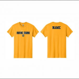 Notre Dame Cheer -3. Short Sleeve Cotton T-Shirt (Gold)