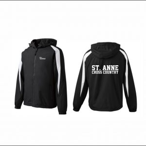 St. Anne Cross Country - 22. Fleece Lined Lightweight Hooded Jacket (Black/White)
