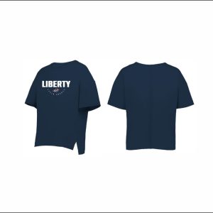 Liberty Field Hockey - 33. Ladies Short Sleeve Relaxed Boxy Tee (Navy)