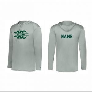 St. Anne Cross Country - 5. Long Sleeve Hooded Performance Shirt (Silver)