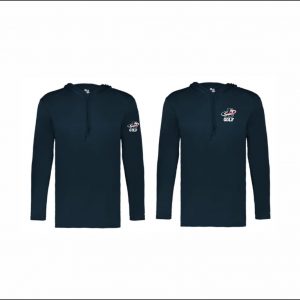 Liberty Golf - 5. Long Sleeve Hooded Performance Shirt (Navy - with drawcord)