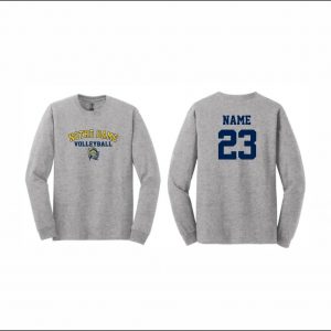 Notre Dame Volleyball - 6. Long Sleeve Cotton T-Shirt (Gray)