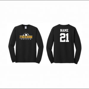 Freedom Boys Soccer - 8. Long Sleeve Cotton T-Shirt (Black)