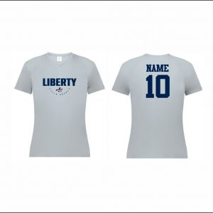 Liberty Field Hockey - 9. Short Sleeve Ladies V-Neck Performance Shirt (Silver)