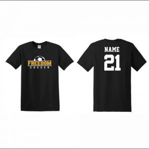 Freedom Boys Soccer - 2. Short Sleeve Cotton T-Shirt (Black)