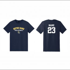 Notre Dame Volleyball - 1. Short Sleeve Cotton T-Shirt (Navy)
