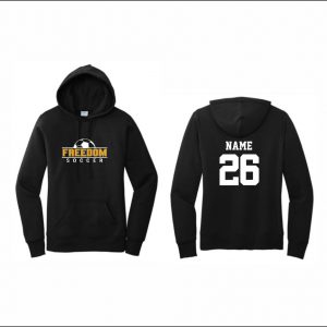 Freedom Boys Soccer - 32. Ladies Hooded Sweatshirt (Black)
