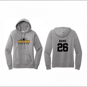 Freedom Boys Soccer - 33. Ladies Hooded Sweatshirt (Gray)