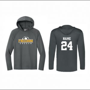 Freedom Boys Soccer - 12. Long Sleeve Hooded Performance Shirt (Graphite)
