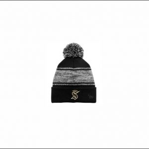 Berks Saints Soccer - 23. Striped Pom Beanie (Black/White)
